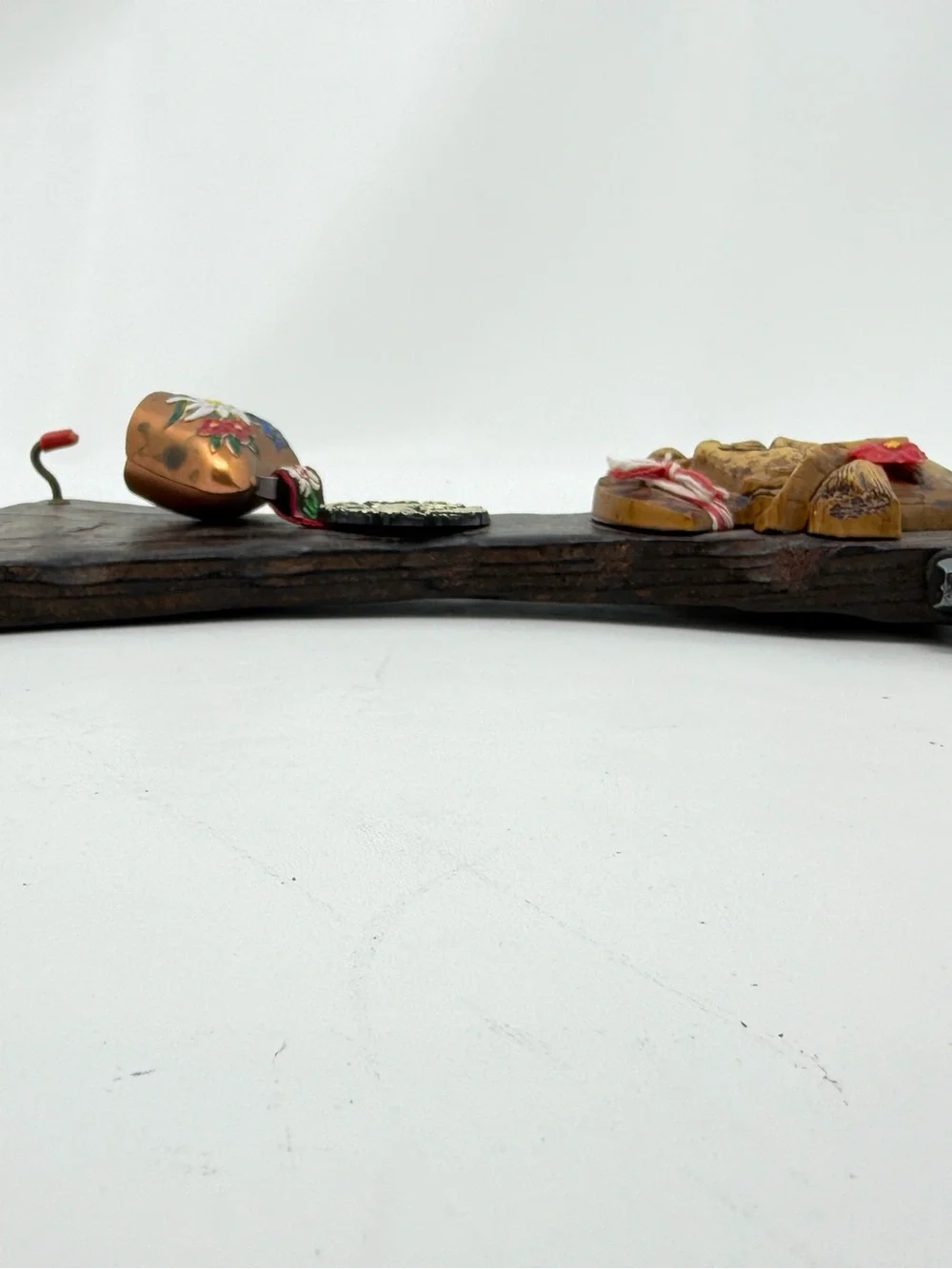 Vintage Austrian Folk Art Key Rack 2-Hook Liechtenstein Kitsch Cottage core